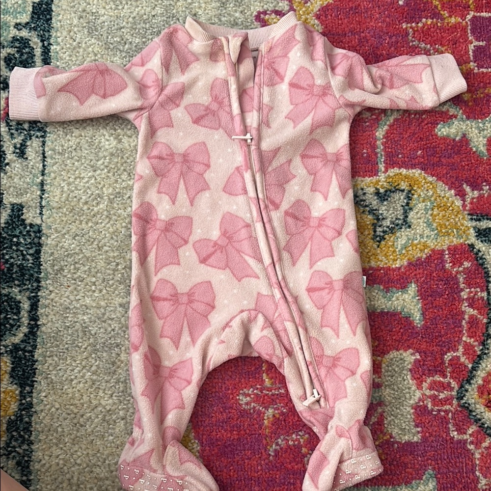 Posh Peanut Pink Bow Kids Footie